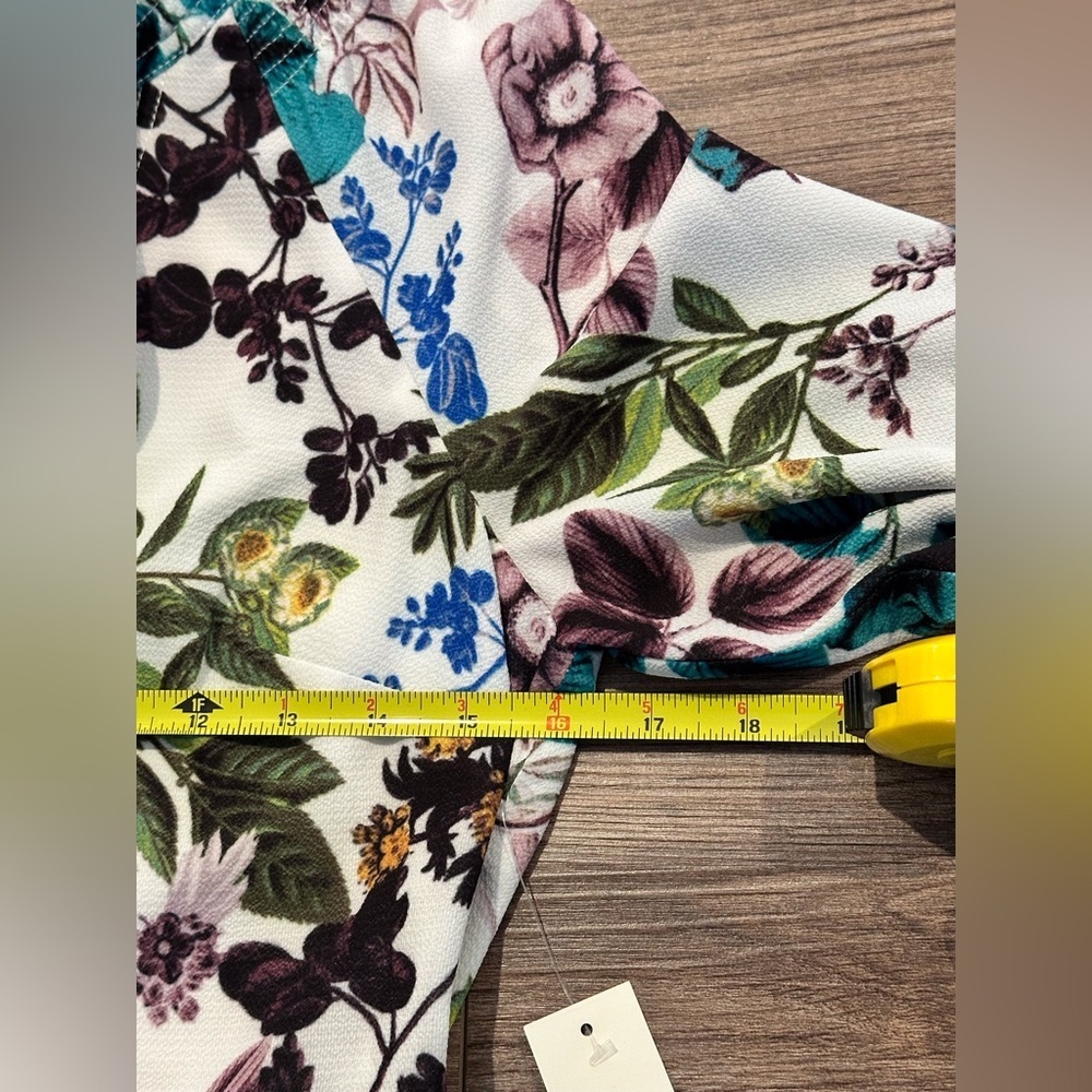NWT! Eliza J Ivy Pebbled Crepe Tie Neck Floral Dress Size 6 - Picture 14 of 16